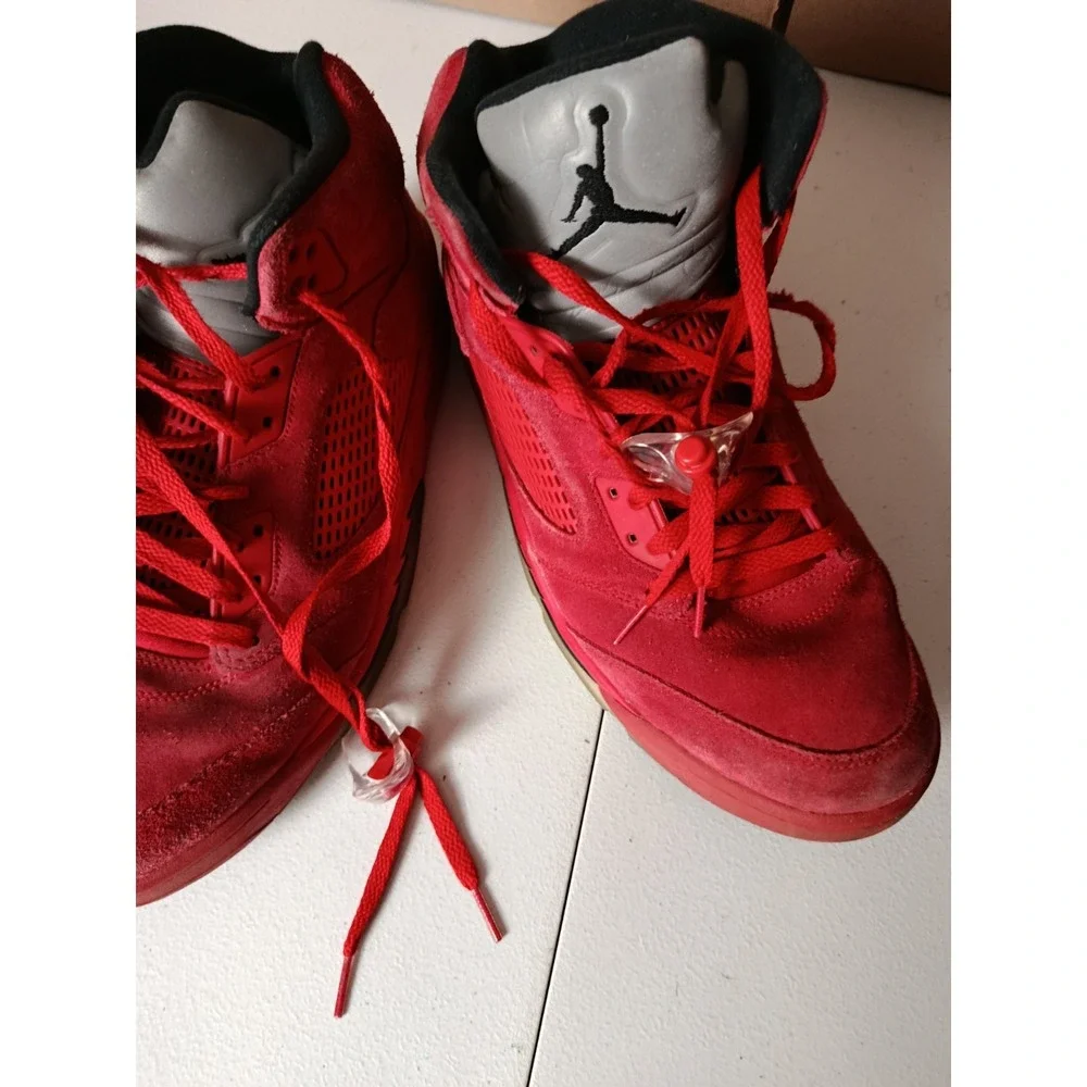 Nike Air Jordan 5 V University-Red-Suede Black Retro 2017 Sneakers Mens 12